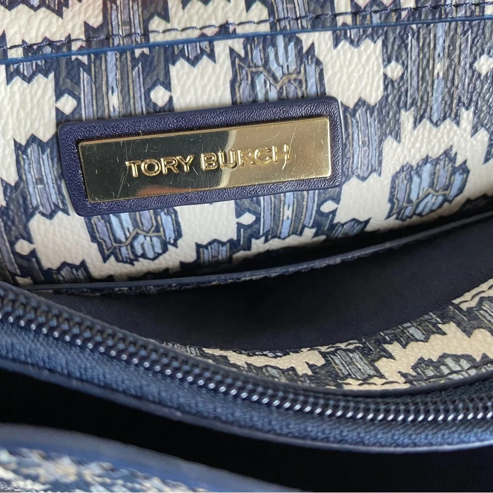 Tory Burch floral print flap crossbody bag